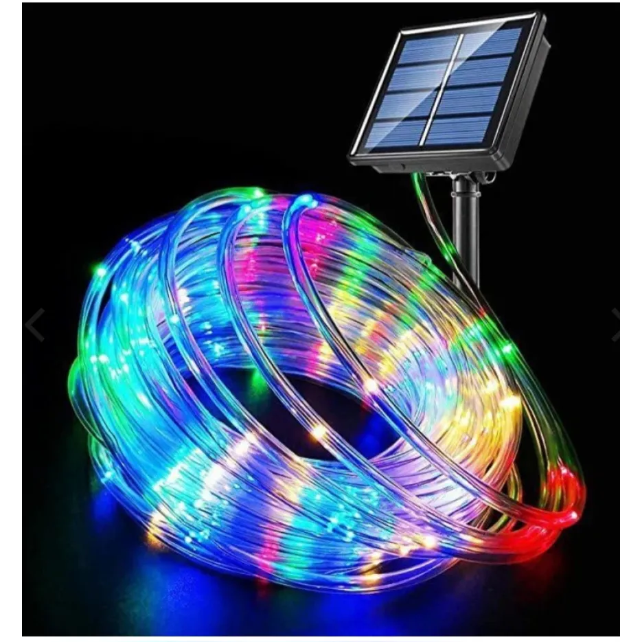Instalatie luminoasa solara de exterior, 100 led, 10 M