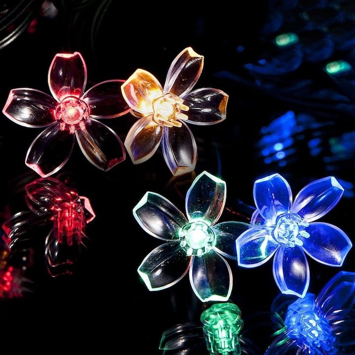 Instalatie solara model floricele, 20 led, exterior, IP44