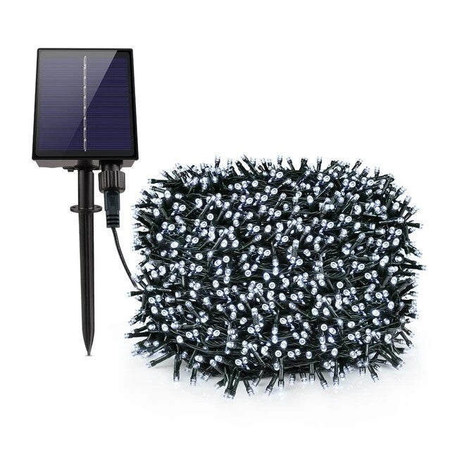 Instalatie lumisoasa solara tip sir de exterior, 500 led, 50 M