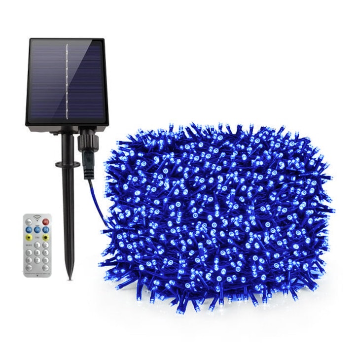 Instalatie lumisoasa solara tip sir de exterior, 500 led, 50 M