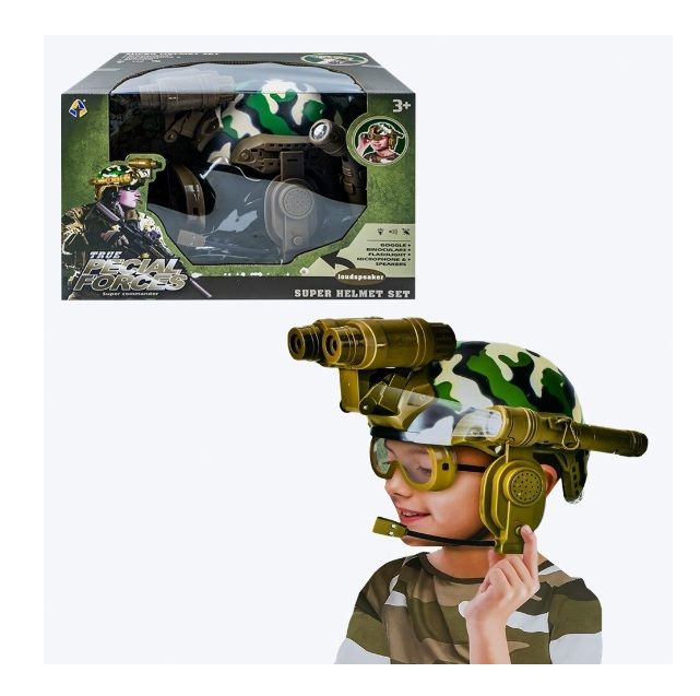 Joc de Rol Set Casca Militara Echipament Tactic cu Lumina si Sunet