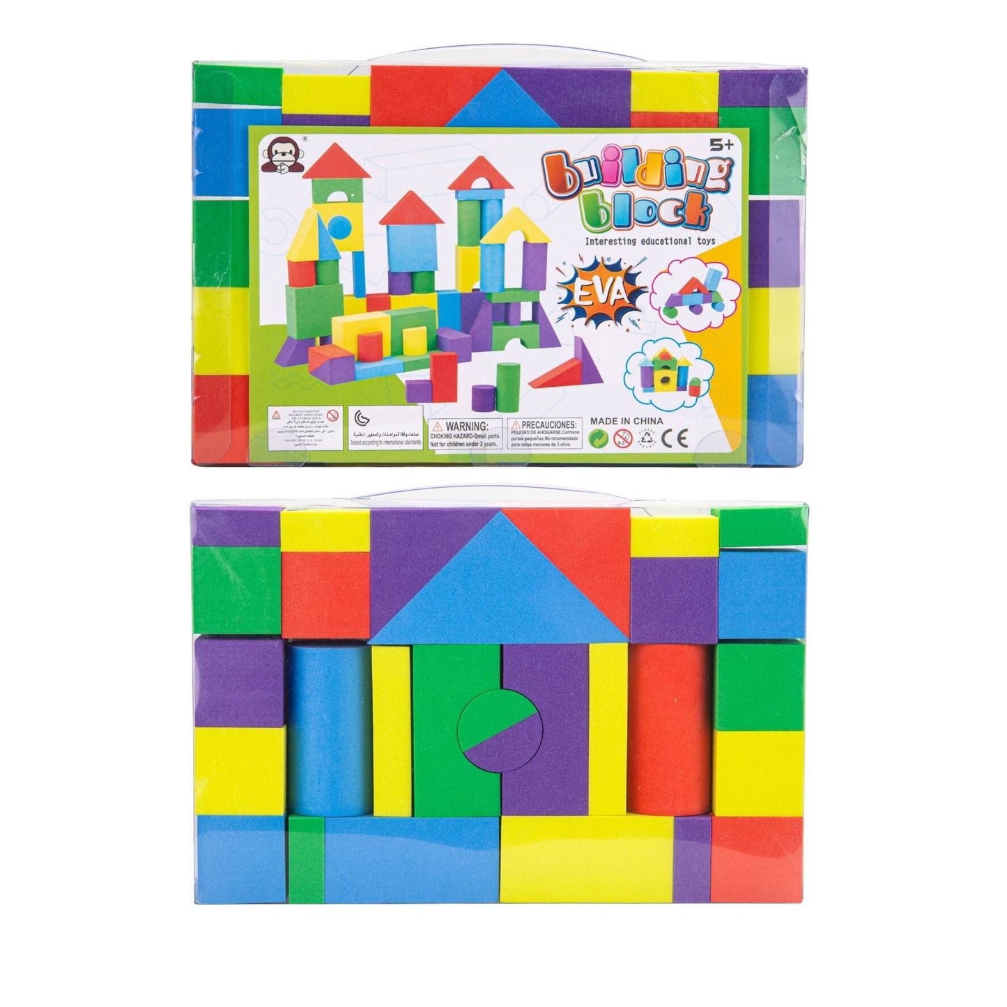Set Blocuri de Constructie din Spuma EVA, 29 de Piese, Interactive, 24.5x16x3.7 cm, Multicolor