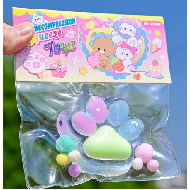 Jucarie Antistres Squishy, cu Revenire Lenta, Labuta de Pisica Pufoasa, 7.5 cm