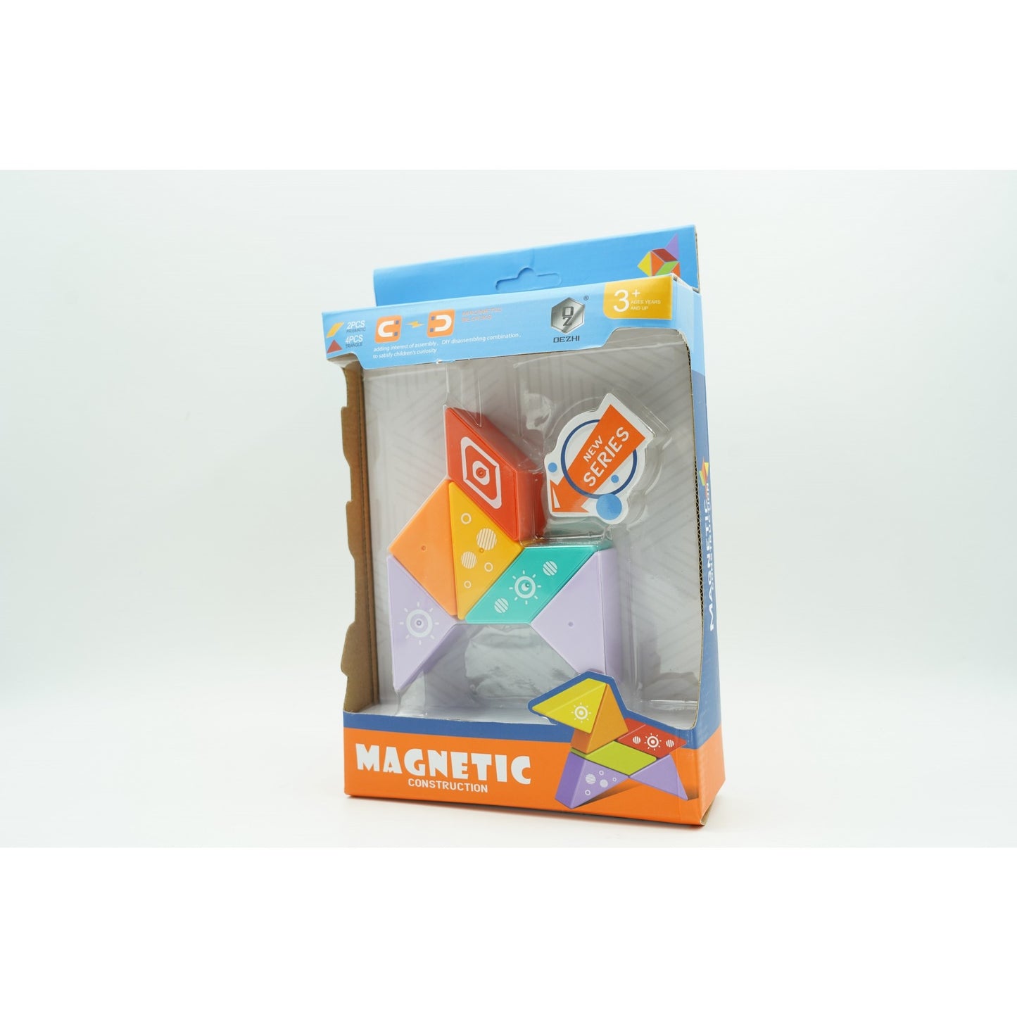 Set inteligent de constructie cu piese magnetice, 6 piese, pentru copii, +3 ani