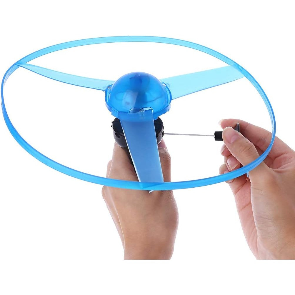 Jucarie Disc Zburator, Distractiv pentru Copii, Aruncator Manual din Plastic, cu Lumini, Albastru