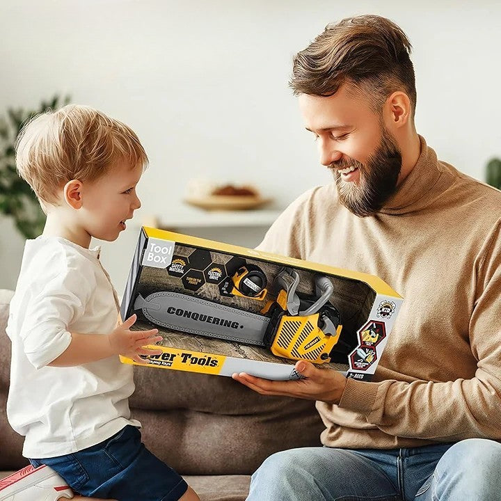 Jucarie Fierastrau Electric pentru Copii, cu Sunete și Lumini, Joc de Rol Interactiv, +3 Ani, 43 x 10 x 18.5 cm, Portocaliu