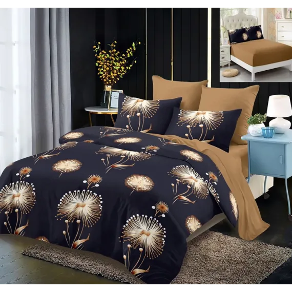 Lenjerie de pat finet gros din bumbac hipoalergenic 180x200 cm- 6 piese