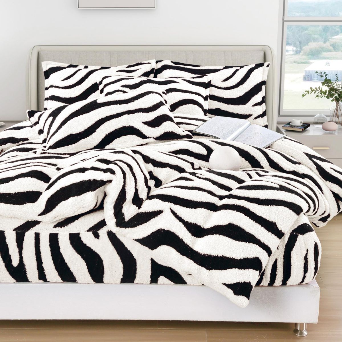 Set Lenjerie, Material Cocolino Premium, Cearceaf de Pat cu Elastic 180x200cm, cu 2 Fete de Perna 55x80cm Incluse