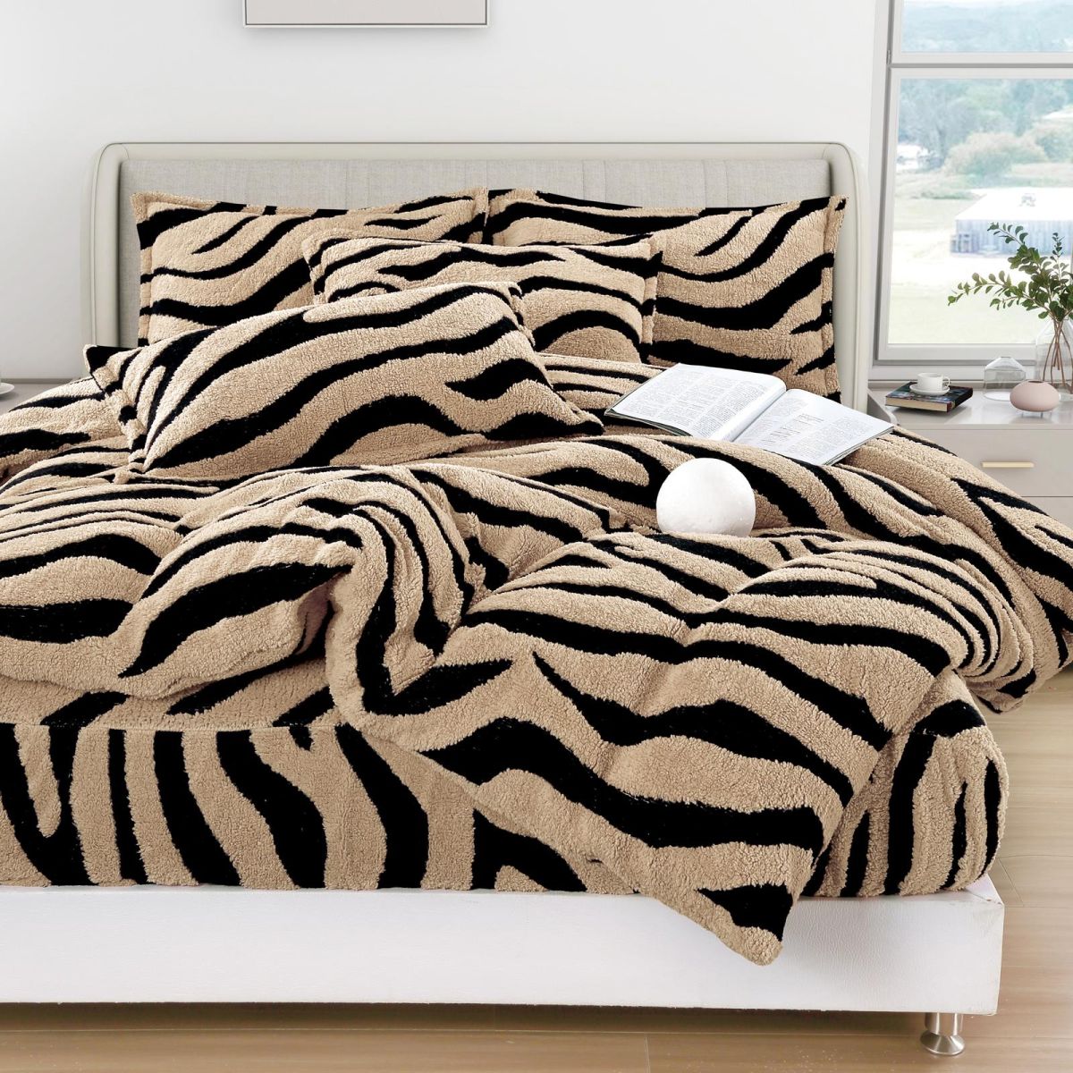 Set Lenjerie, Material Cocolino Premium, Cearceaf de Pat cu Elastic 180x200cm, cu 2 Fete de Perna 55x80cm Incluse