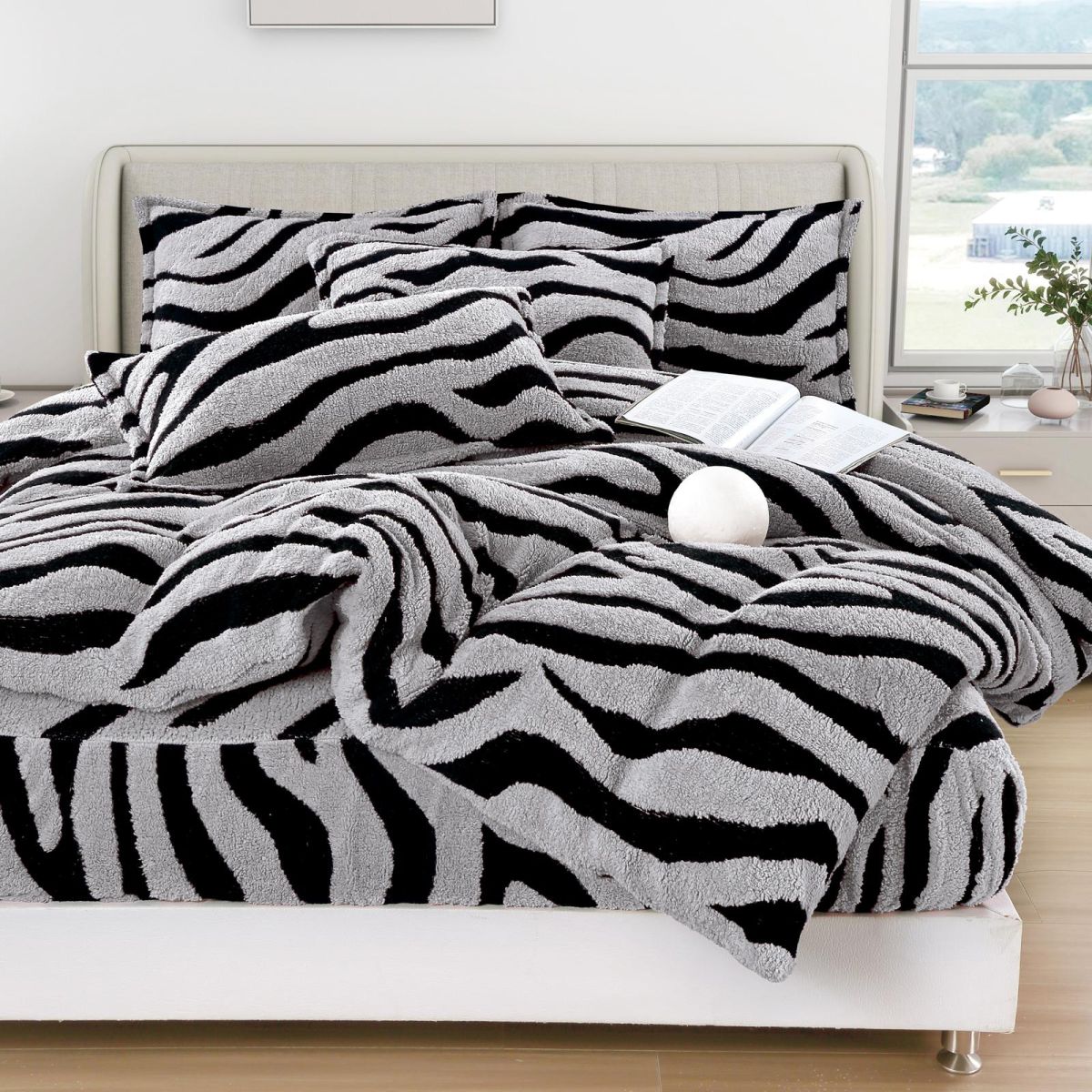 Set Lenjerie, Material Cocolino Premium, Cearceaf de Pat cu Elastic 180x200cm, cu 2 Fete de Perna 55x80cm Incluse
