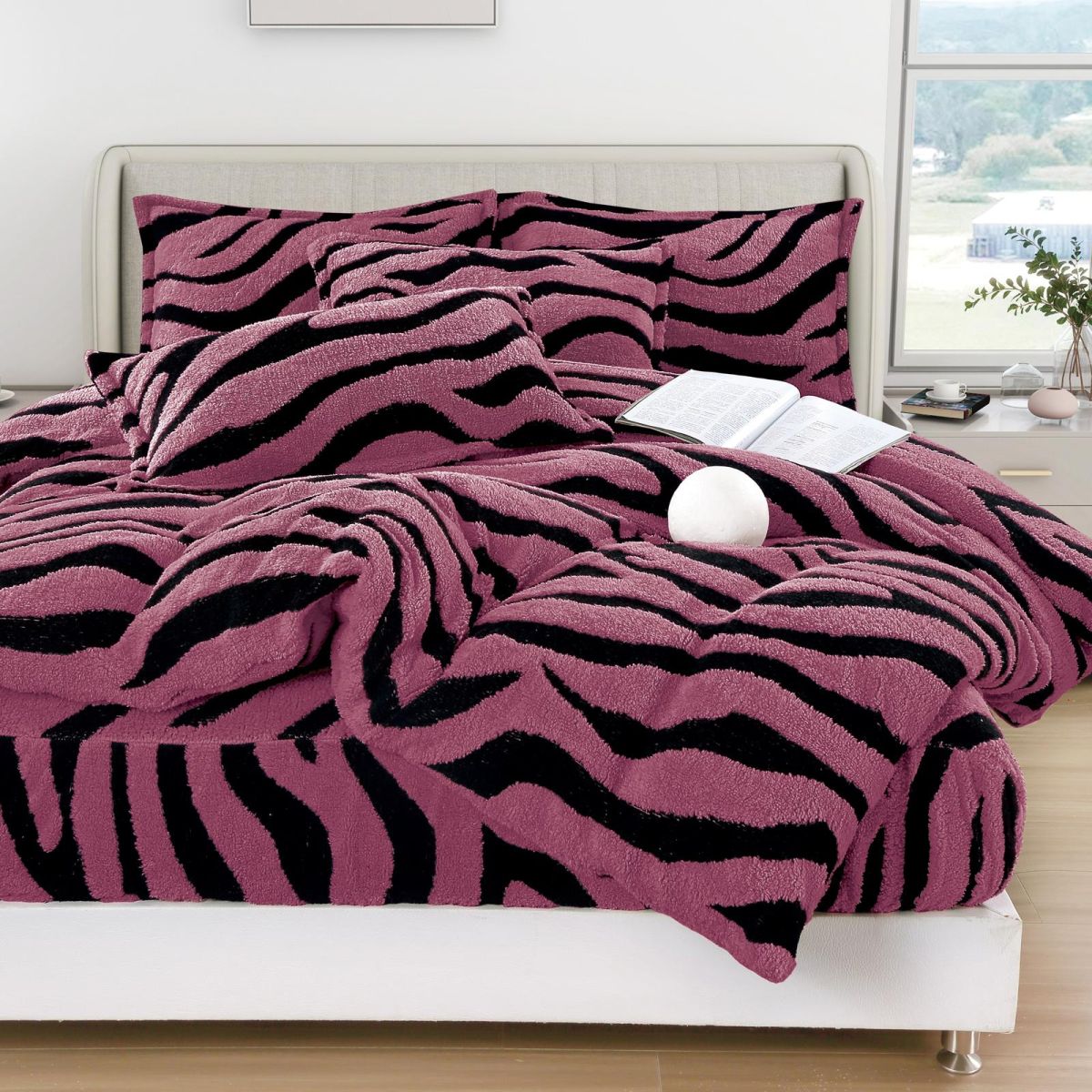Set Lenjerie, Material Cocolino Premium, Cearceaf de Pat cu Elastic 180x200cm, cu 2 Fete de Perna 55x80cm Incluse