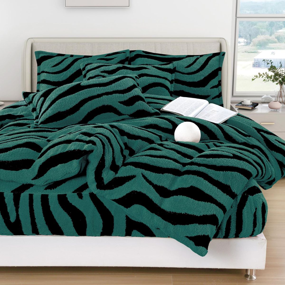 Set Lenjerie, Material Cocolino Premium, Cearceaf de Pat cu Elastic 180x200cm, cu 2 Fete de Perna 55x80cm Incluse