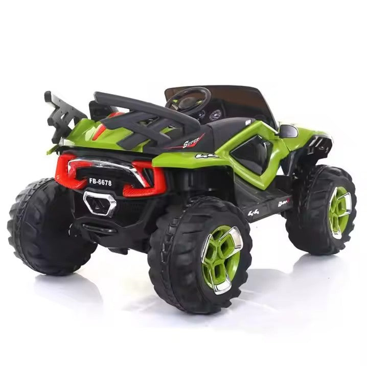 Masinuta electrica 4×4 D-Max, 12V, 3 motoare, roti cauciuc EVA, varsta 3-7 ani, verde