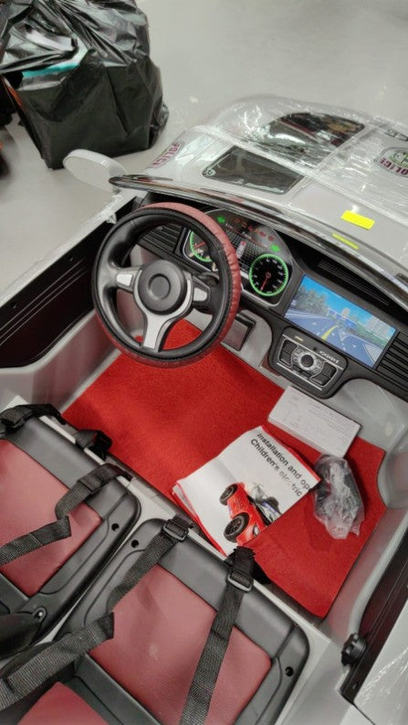 Masinuta Electrica de Politie Rosu 4x4 12V cu 2 locuri