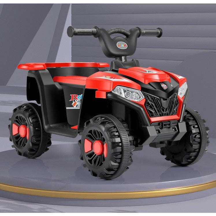 Masinuta Electrica, pe 4 Roti, Tip ATV, cu Acumulator, Sistem Anti-Rasturnare, Sistem de Lumini si Sunet, 2-5 Ani, 70 x 43 x 48 cm, Rosu