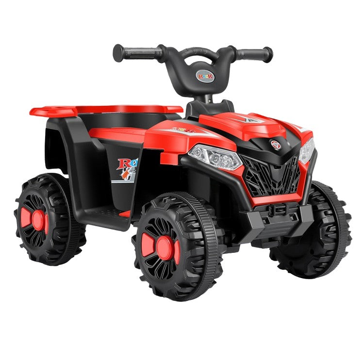 Masinuta Electrica, pe 4 Roti, Tip ATV, cu Acumulator, Sistem Anti-Rasturnare, Sistem de Lumini si Sunet, 2-5 Ani, 70 x 43 x 48 cm, Rosu