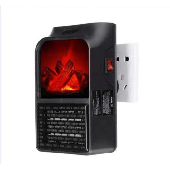 Mini Aeroterma Puternica Portabila Putere 500W, Mini radiator electric cu Display LCD, efect de semineu si flacara, cu telecomanda