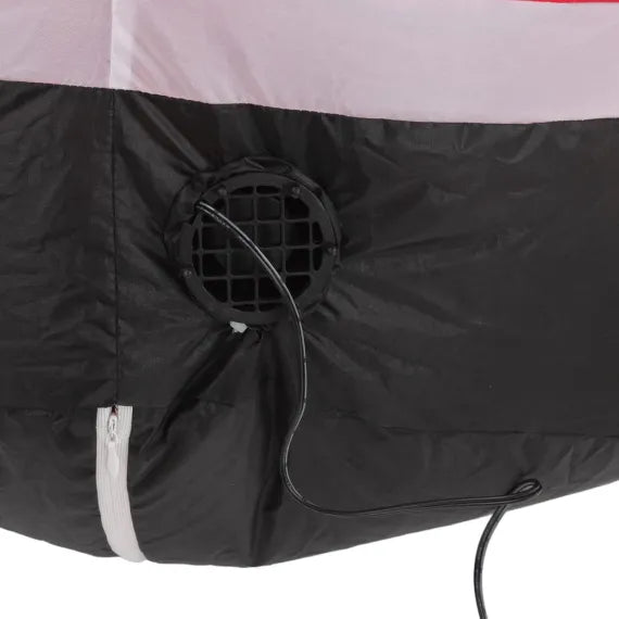 Moș Crăciun Gonflabil Uriaș, 240 cm Înălțime, 130 cm Lățime, Cu Lumini LED, Ventilator Inclus, Ideal pentru Decoruri de Crăciun
