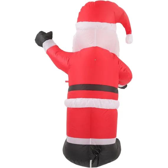 Moș Crăciun Gonflabil Uriaș, 240 cm Înălțime, 130 cm Lățime, Cu Lumini LED, Ventilator Inclus, Ideal pentru Decoruri de Crăciun
