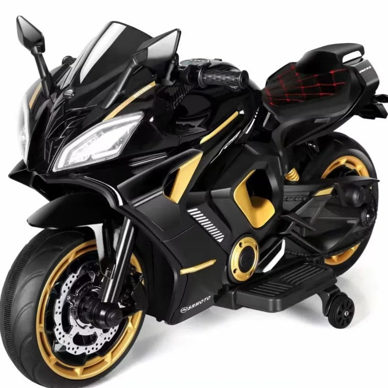 Motocicleta electrica copii, cu 2 locuri, 2 motoare, pornire la cheie