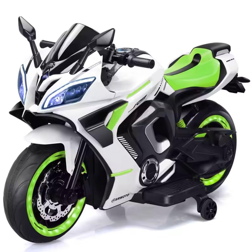 Motocicleta electrica copii, cu 2 locuri, 2 motoare, pornire la cheie