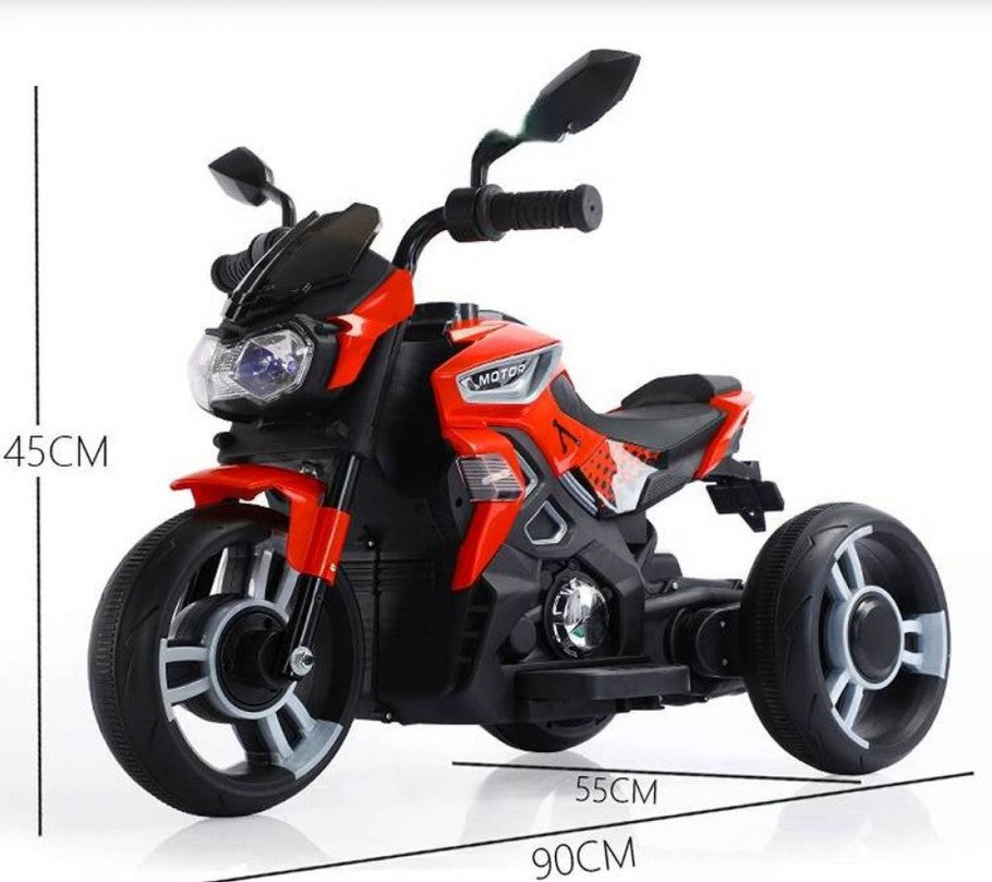 Motocicleta electrica copii 2MOTO 12V, 3 roti, control ghidon+acceleratie, BT si USB