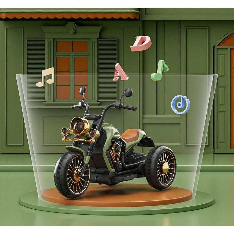 Motocicleta Electrica cu Acumulator, Bluetooth, Sistem Anti-Rasturnare, Sistem de Lumini si Sunet, 1-8 Ani, 93 x 48 x 63 cm, Verde