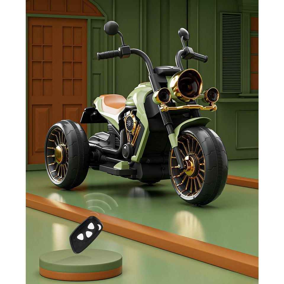 Motocicleta Electrica cu Acumulator, Bluetooth, Sistem Anti-Rasturnare, Sistem de Lumini si Sunet, 1-8 Ani, 93 x 48 x 63 cm, Verde