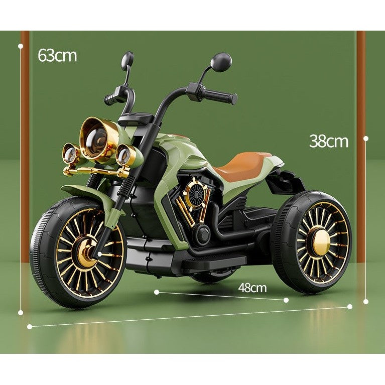 Motocicleta Electrica cu Acumulator, Bluetooth, Sistem Anti-Rasturnare, Sistem de Lumini si Sunet, 1-8 Ani, 93 x 48 x 63 cm, Verde