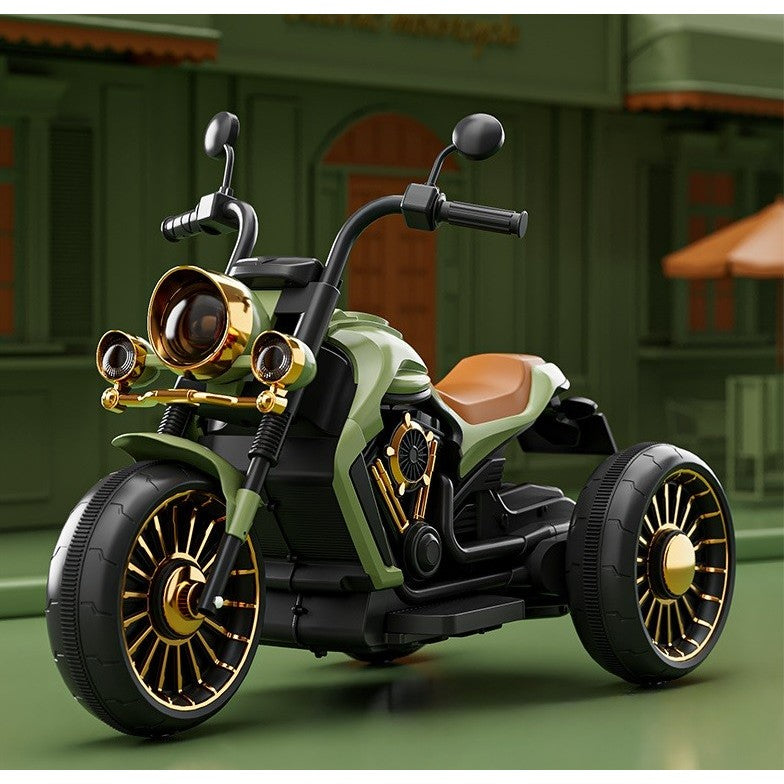 Motocicleta Electrica cu Acumulator, Bluetooth, Sistem Anti-Rasturnare, Sistem de Lumini si Sunet, 1-8 Ani, 93 x 48 x 63 cm, Verde