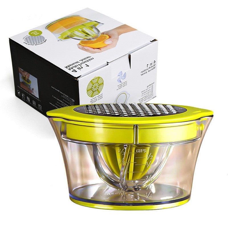 Storcator de Fructe 2 in 1, cu Razatoare si Separator Ou, 14.8 x 8 x 13 cm, Verde
