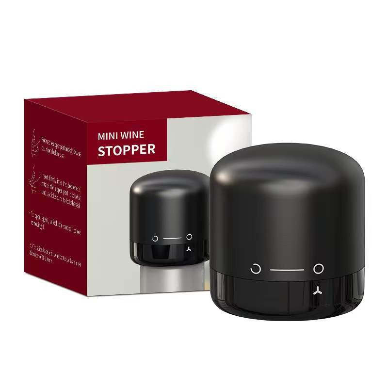 Capac de Etansare a Sticlei de Sampanie, Sticla de vin,Rotativ, On-Off, Silicon, Reutilizabil, Usor de Depozitat si Folosit, 3.8 x 3.8 x 3.8 cm, Negru