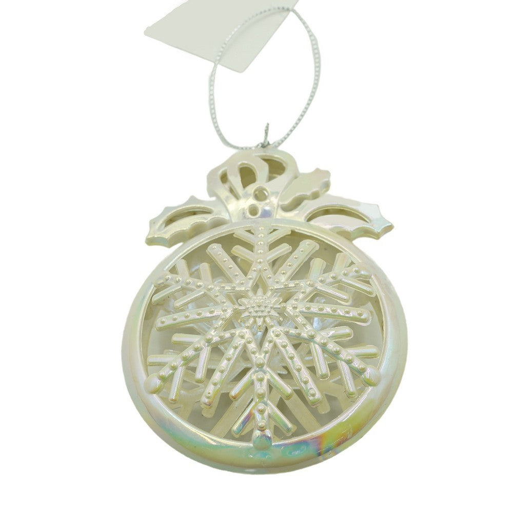 Ornament brad de Craciun, Perlat, Rotund, 8 cm x 11 cm