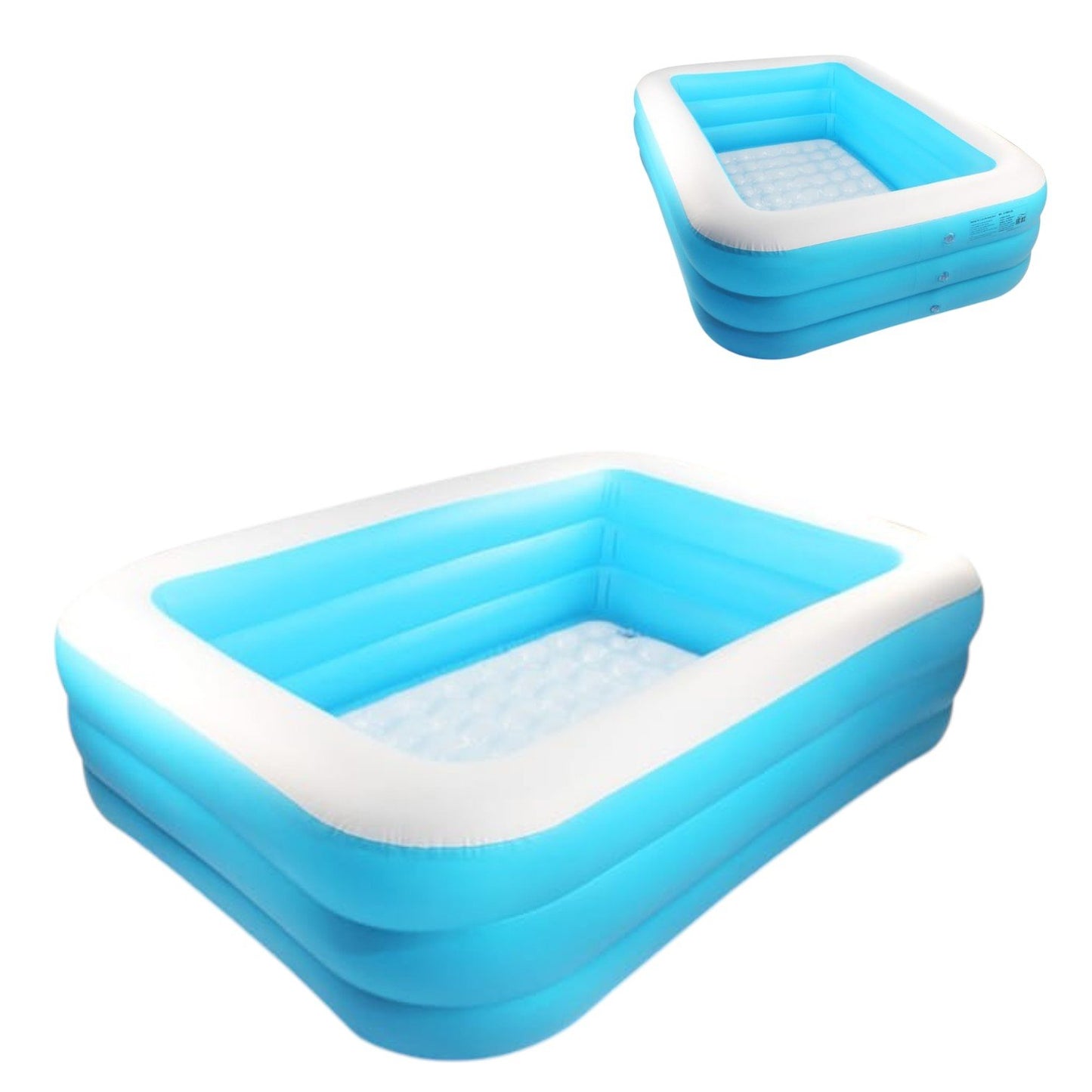 Piscina Gonflabila pentru Copii, 262x175x60cm cu 3 Inele