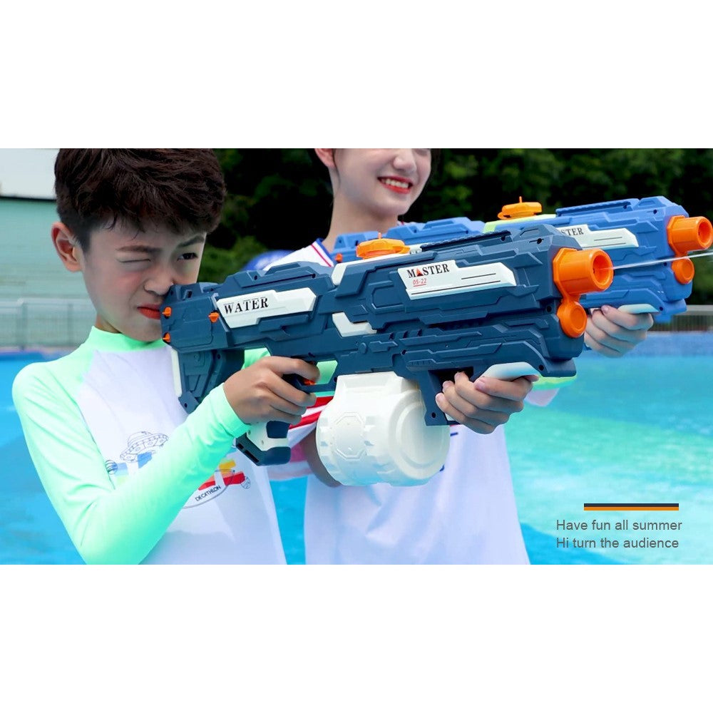Pistol cu Apa pentru Copii, Rezervor 600ml, 14ani+, cu baterie 1500mAh, Electric Burst, Albastru/Alb, 1000ML