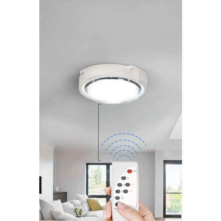 Plafoniera solara, 300 W, diametru 360 MM, cu telecomanda, Lungime prelungitor: 4.6 m, alb rece