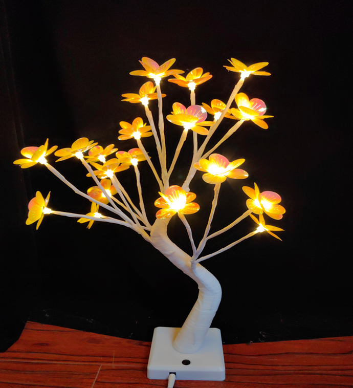Pomisor decorativ sarbatori, iluminat 24 LED, 50 cm cu usb si baterie