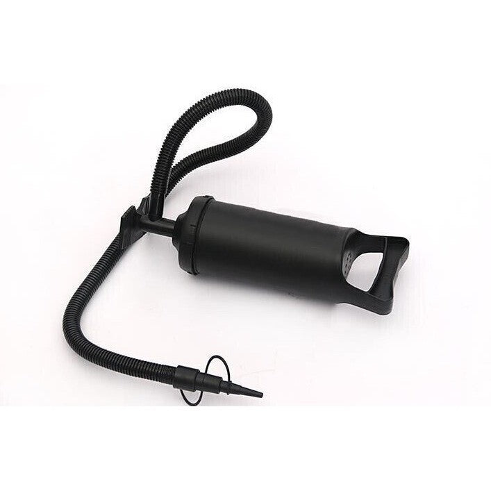 Pompa manuala pentru umflat obiecte gonflabile , colace , saltele , cu 3 adaptori pentru interconectare si furtun, negru