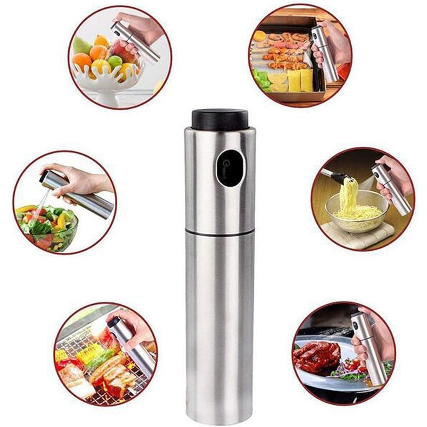 Pulverizator ulei, spray, material otel inoxidabil, manual, 100 ml, 17.7 x 4 cm, argintiu