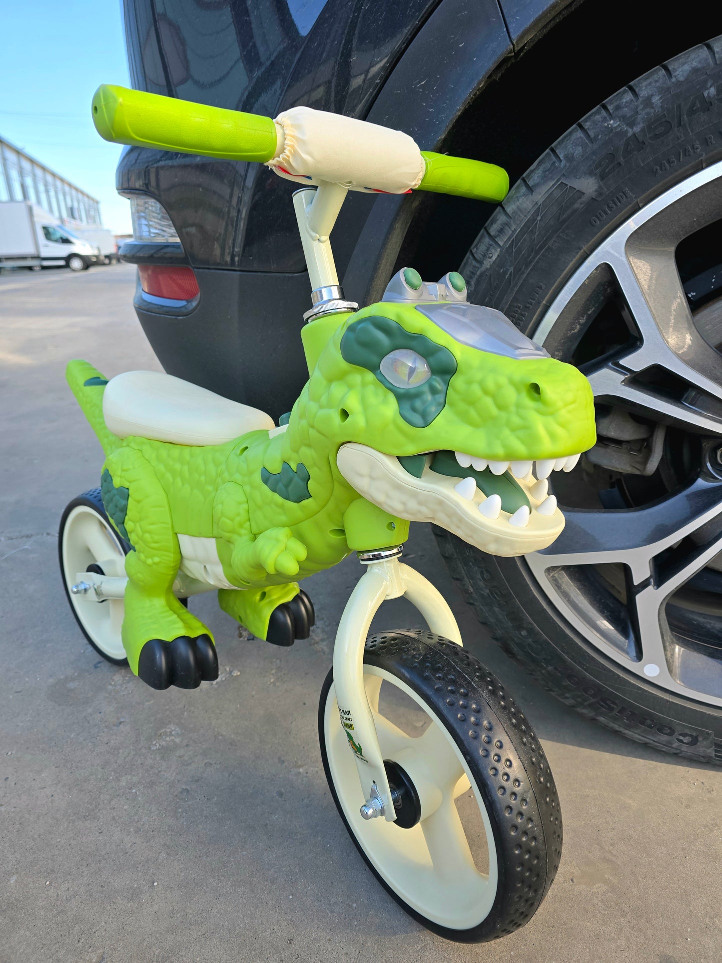 Bicicleta de echilibru pentru copii, model dinozaur, muzica, varsta 2-6 ani, verde