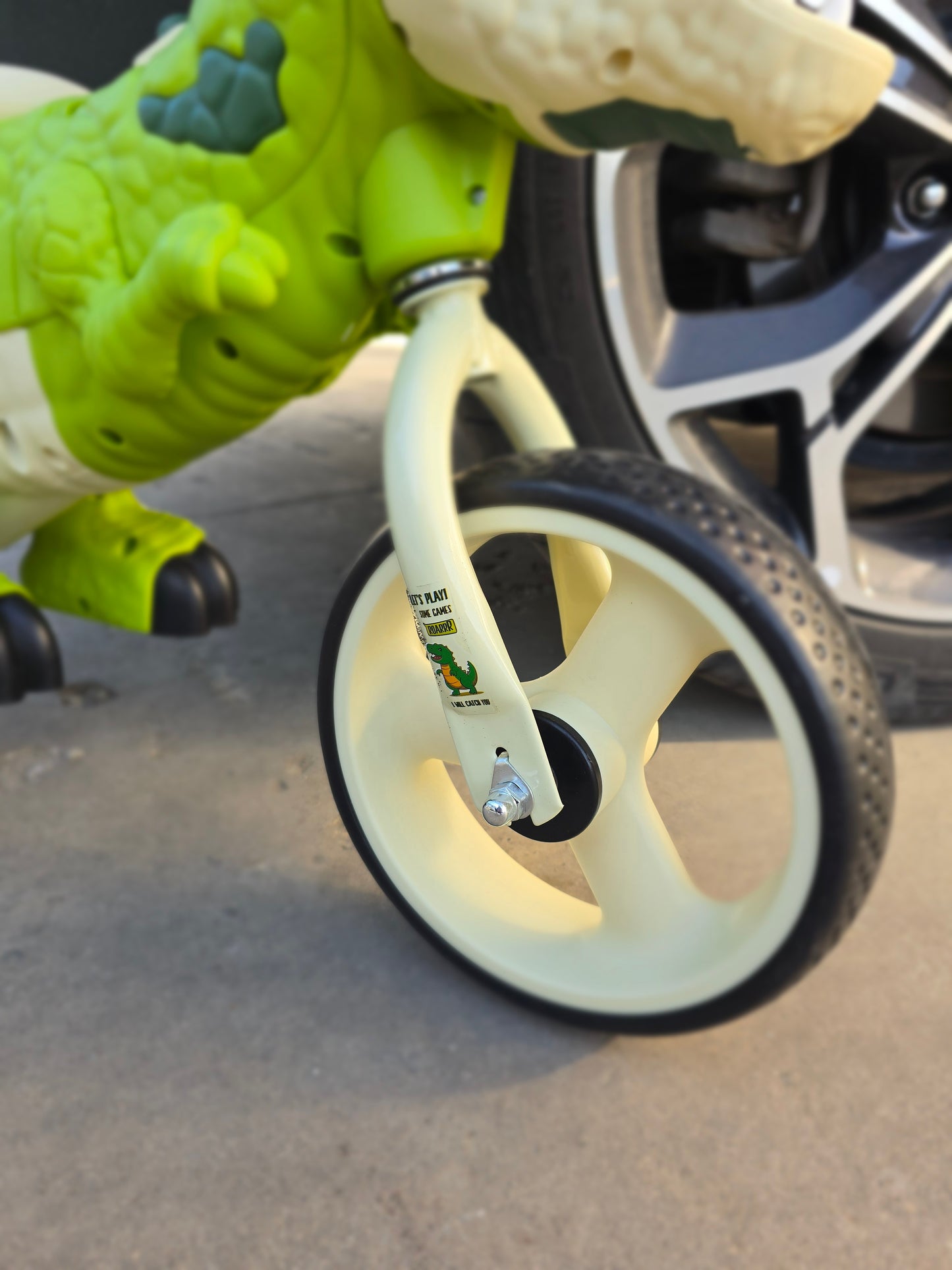Bicicleta de echilibru pentru copii, model dinozaur, muzica, varsta 2-6 ani, verde