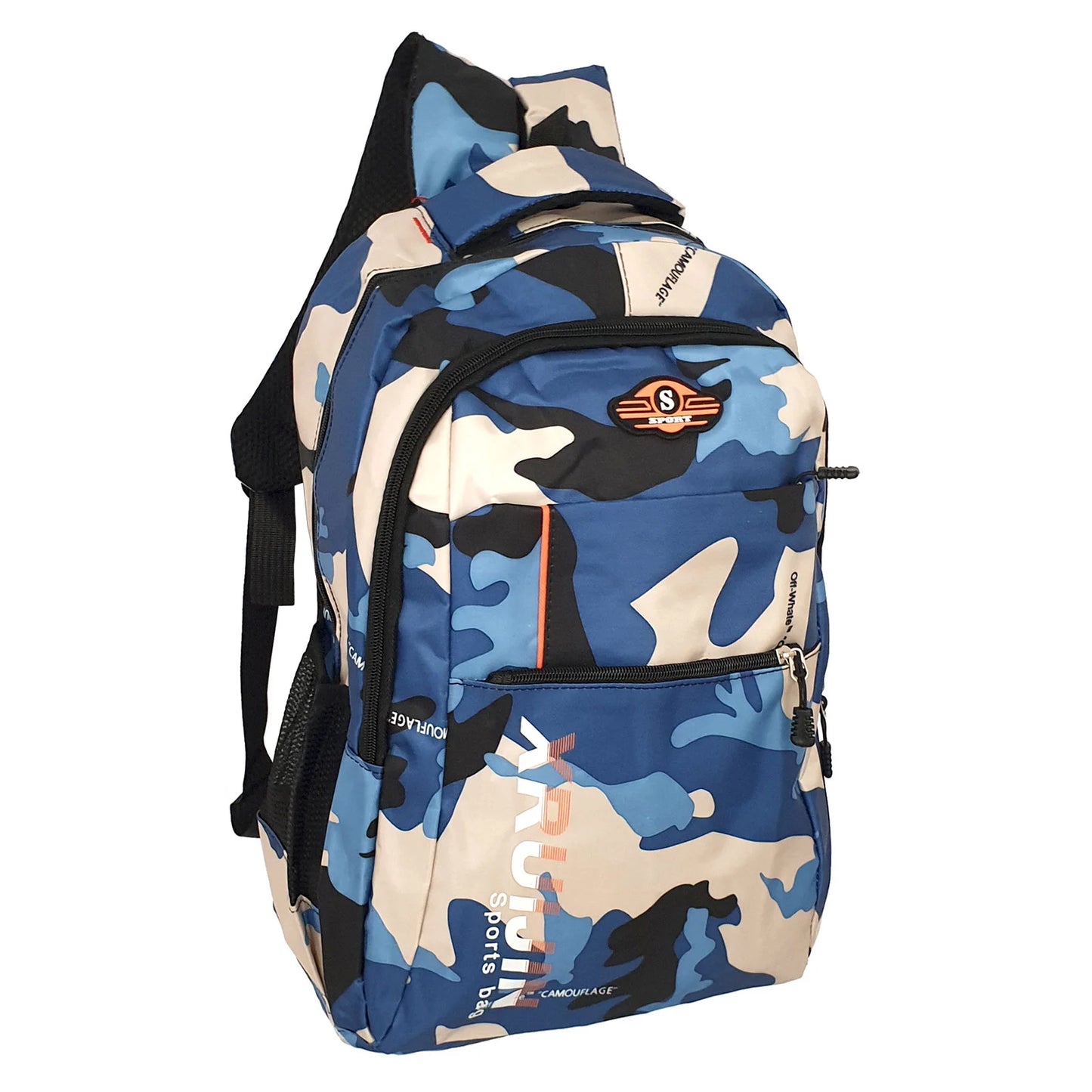 Rucsac camuflaj albastru,3 compartimente, 47 x 35 x 20 cm