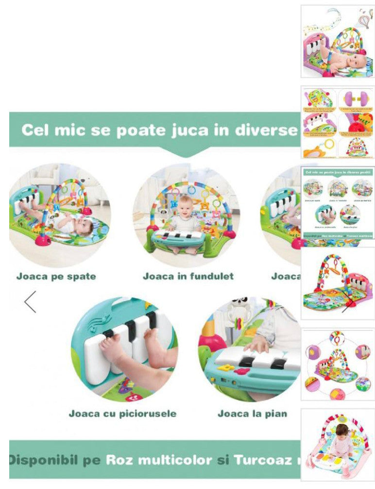 Saltea Activitati Bebelusi cu Pian si Centru de joaca