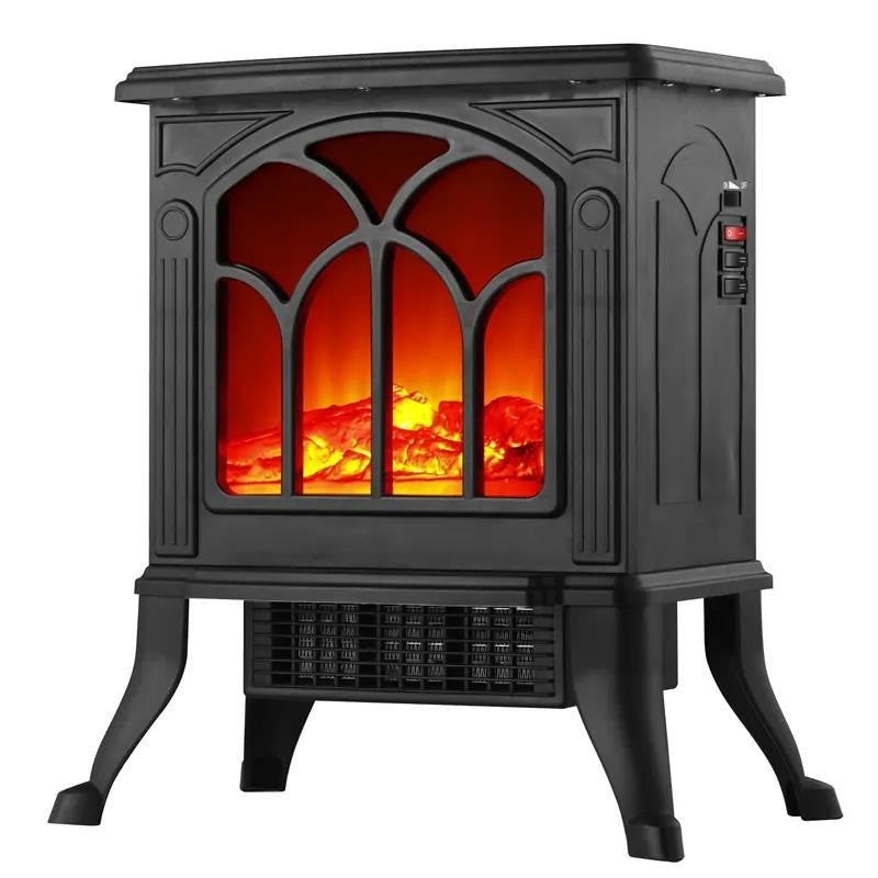 Semineu Electric, cu Efect Flacara, 1500/1200W, Incalzire PTC, 220 V, din Plastic Ignifug, 38 x 23 x 45 cm, Negru