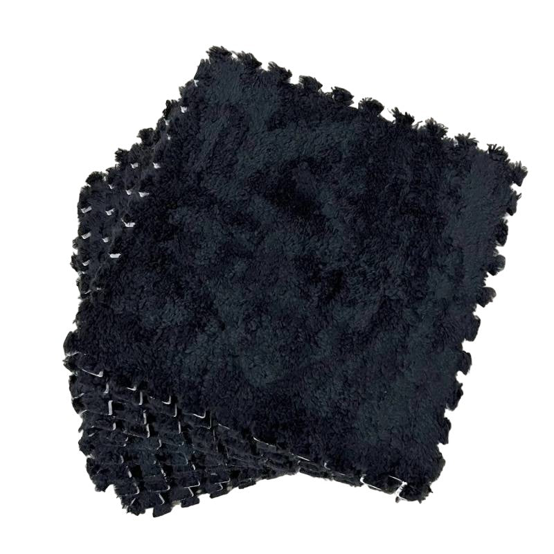 Set 10 Piese Covor tip Puzzle, Spuma EVA, Pufos, 30 x 30 x 1 cm, Mov