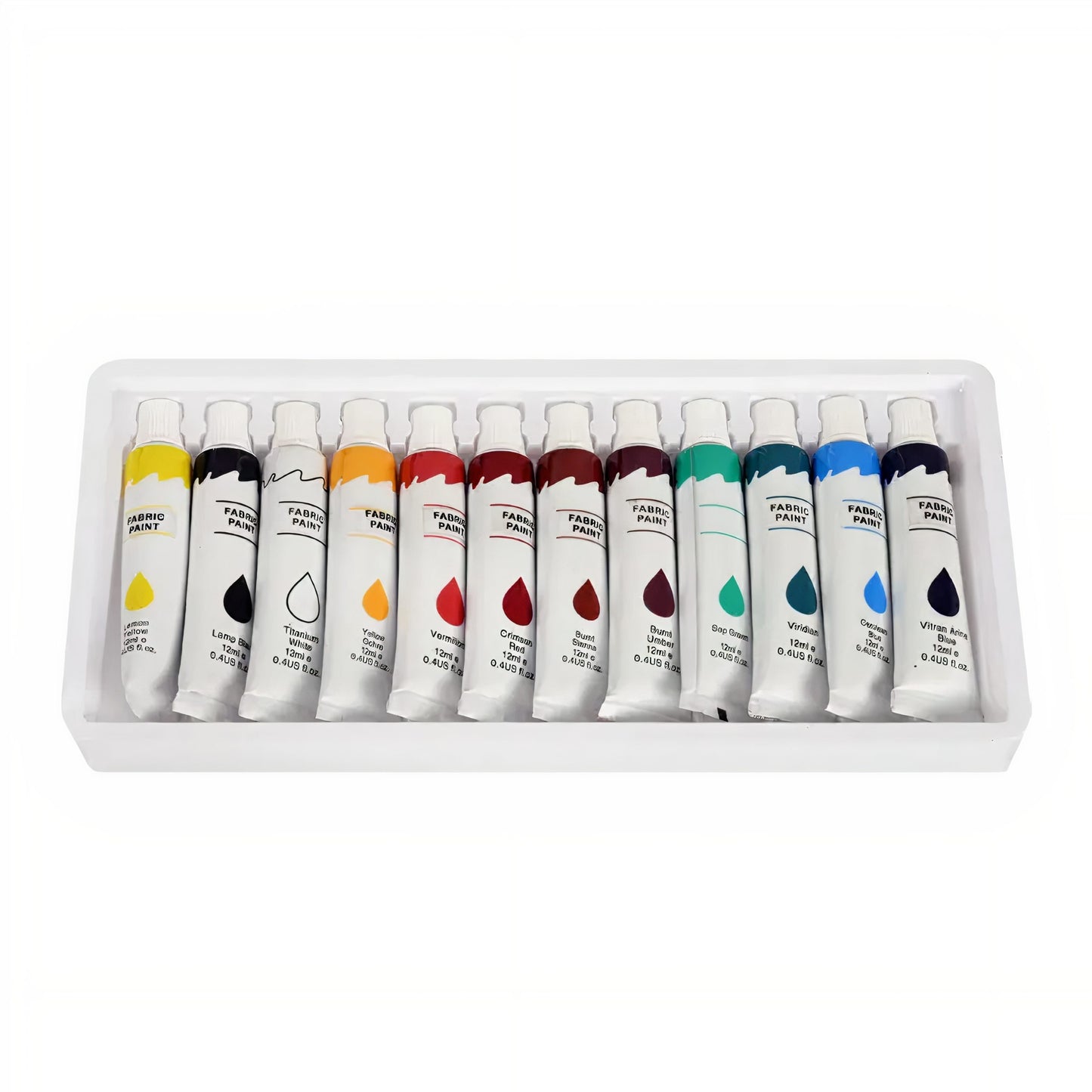 Set Tempera Acuarele la Tub- Fabric 12ml, Diferite Culori 12 bucati/set