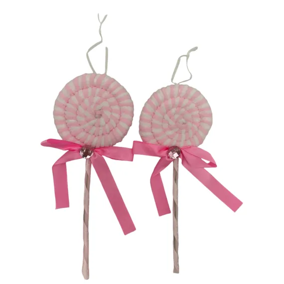 Decoratiune pentru brad Craciun tip Acadea Roz Tricotata, 23×9cm