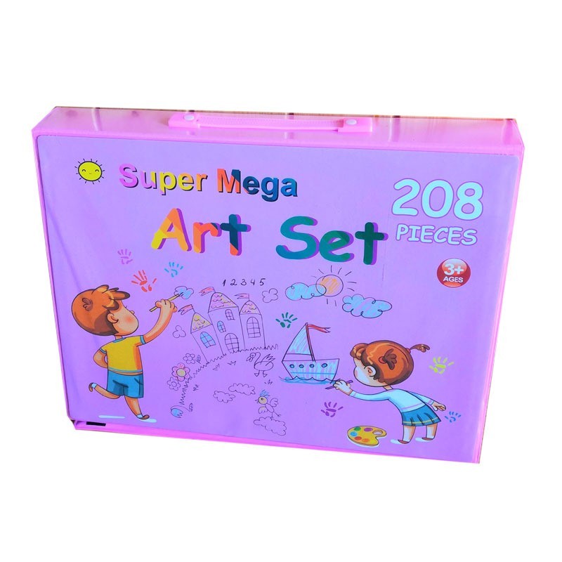 Set 208 Piese, Complet pentru Pictura si Desen, Tip Servieta, 3-12 Ani, 40.5 x 5 x 30 cm