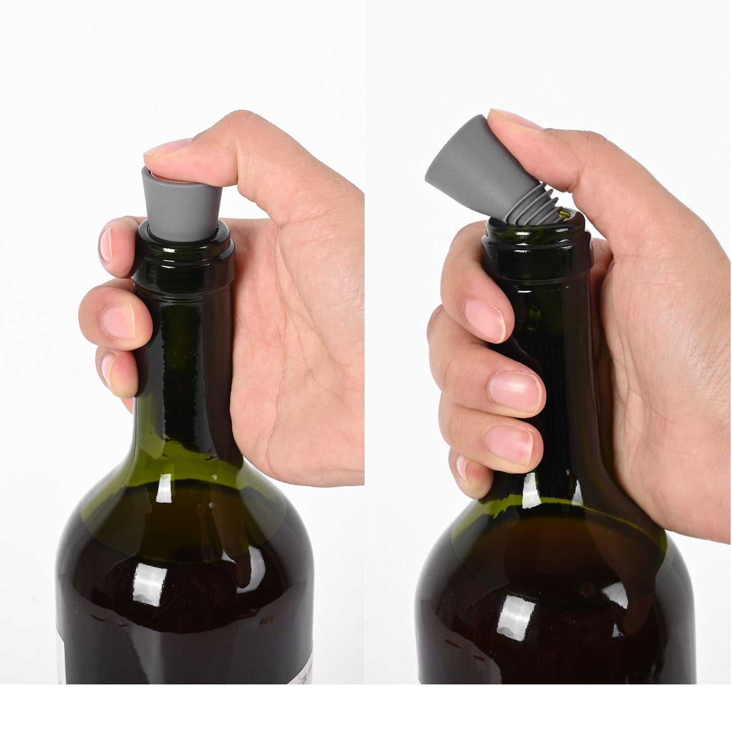 Set 4 dopuri reutilizabile din silicon, pentru sticle de vin, bautura, multicolor