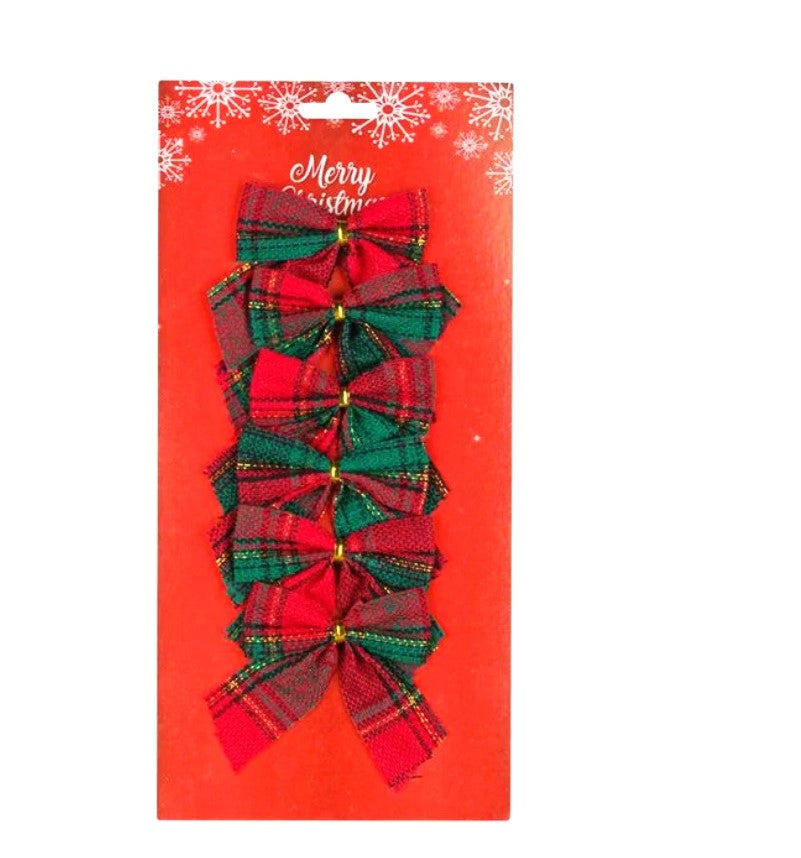 Set 6 Fundite in Carouri de Craciun Rosii Verzi 7x9 Cm